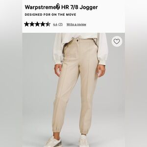 Lululemon Warpstreme 7/8 Pink Pants